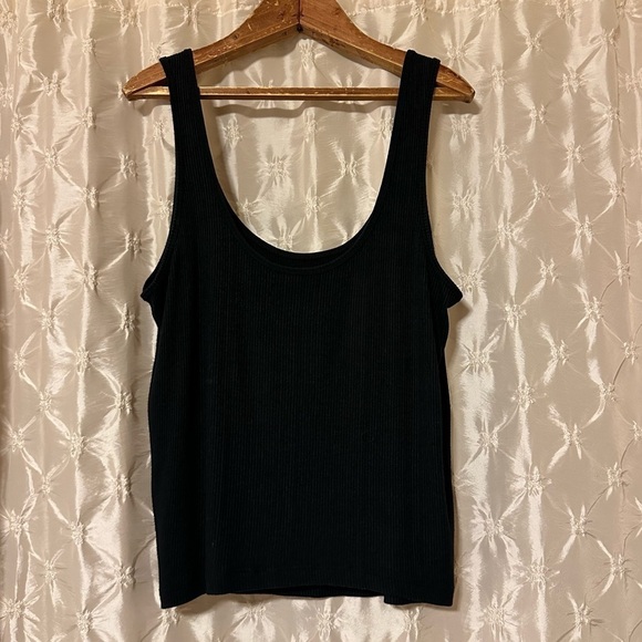 Naadam Black Ribbed Lightweight Cashmere Blend Tank Top - Picture 5 of 9